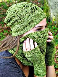 Free Knitting Pattern For Stairway To Heaven Hat Cowl And Mitts Set Free Knitting Knitting Patterns Free Baby Knitting Patterns