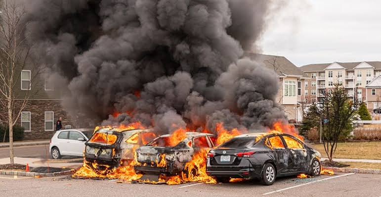 Collateral Damages of Hard-to-extinguish Electric Cars