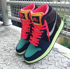 So really, it's like the rainbow on your feet. Air Jordan 1 High Og Bio Hack 555088 201 Brown Blue Air Jordans Retro Air Jordans Jordan 1 High Og