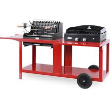 Barbecue Au Charbon De Bois Mendy Alde Baia Rouge Basique Charbon Chassis En Acier Barbecue