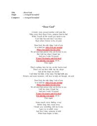novianti pancasakti Lirik dear god dengan tenses present tenses