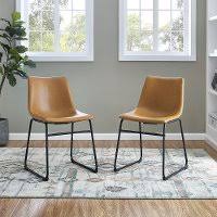 Shop leather dining room chairs and other leather seating from top sellers around the world at 1stdibs. Industrial Light Brown Faux Leather Dining Room Chair Set Of 2 Rc Willey