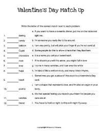 Valentine S Day Match Up Activity Valentines Day Words Valentines Day Activities Scramble Words