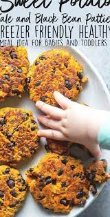 These Sweet Potato Kale And Black Bean Patties Are An Easy Way To Get Picky Toddlers To Love Eating Veg Baby Food Recipes Healthy Baby Food Black Bean Patties