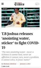 I saw the lion on the screen on my phone! to order the new morning water anywhere in the world. Tb Joshua And Covid 19 Anointing Water News Ghana