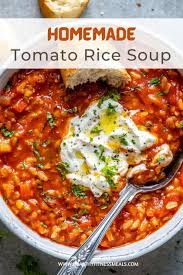 Homemade Tomato Rice Soup Recipe Rice Soup Recipes Clean Eating Soup Tomato Rice Soup