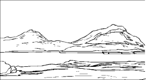 Berge Mit See Ausmalbild Malvorlage Landschaften