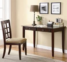 Here are 21 ideas for making a practical home office desk that conserves before installing the tiny desk on the left in a client's condo, they added a cutout for wires to keep them from tangling. 48 Cherry Wood Writing Desk W Chair Efurniturehouse