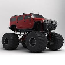 3d Model Of Hummer Monster Truck Monster Trucks 3d Model Trucks