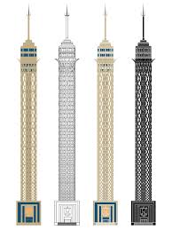 Observation Tower In Front View Cairo Tower Historical Architecture Light Building