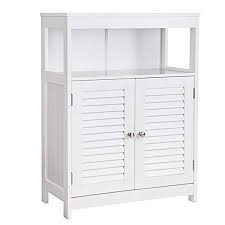 Vasagle Bathroom Cabinet Storage Floor Cabinet Free Standing With Double Shutte Bathroom Floor Storage Cabinet Bathroom Standing Cabinet White Bathroom Storage