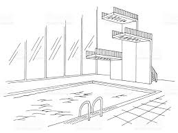 Image Result For Swimming Pool Interior Inside House Outline Drawing House Outline Interior Sketch Black And White Interior