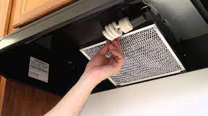 Let our professionally trained technicians with specialized equipment take care of your kitchen exhaust hood systems, conveyor ovens, hood filters, grease containment, and appliance deep cleaning. How To Replace A Kitchen Vent Hood Light Bulb And Filter Youtube