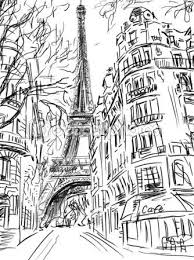 Street In Paris Sketch Illustration Paris Illustration Paris Drawing Paris Art