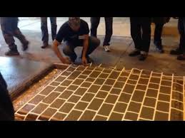 Concrete Overlay Made With European Fan Stencil Design Beautiful And Durable Youtube Stencil Concrete Concrete Concrete Resurfacing