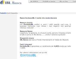 Finanziamenti concessi previa istruttoria di ibl banca o di altro istituto erogante. Conto Deposito Contosuibl Di Ibl Banca