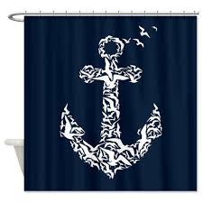 Bird Anchor Shower Curtain By Dacswifey Cafepress In 2020 Anchor Decor Nautical Bathroom Decor Anchor Shower Curtains