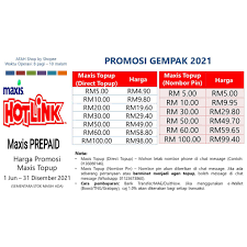 Maxis offers cheap internet, phone and sms promos to its customers. Maxis Hotlink Prepaid Direct Pin Topup Harga Promosi Rm5 Rm30 Shopee Malaysia