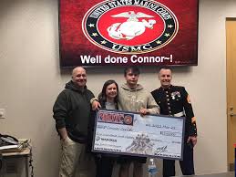 It was an honor to attend the United States Marine Corps Scholarship  presentation to Hinckley Township resident and Highland HS Senior Connor  Cerrito. Connor was selected from a pool of candidates from