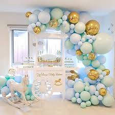 You can either buy or diy decorations. Baby Shower Decorations For Boy Blue Balloon Garland Kit 124 Macaron Latex Balloons Blue Confetti Balloon Balloon Garland Strip For Boy Birthday Party Decorations Elephant Theme Baby Shower Pricepulse