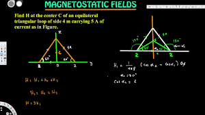 Find H At The Center C Of An Equilateral Triangular Loop Of Side 4 M Car Loop Triangular Sides