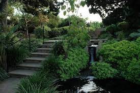 Steps Next To The Fountians Self Realization Fellowship Meditation Garden Encinitas California Usa Meditation Garden Garden Maintenance Lawn Treatment