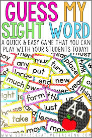 No Prep Sight Word Game Simply Creative Teaching Sight Words Sight Word Games Word Work Activities