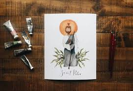 Saint Peter Portrait Print Saint Peter Painting Saint Peter Watercolor Painting Catholic Art Catholic Gifts Confirmat Arte De Crista Desenhos Desenho