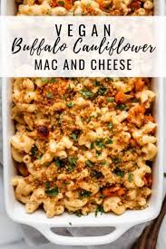 Vegan Buffalo Cauliflower Mac And Cheese Recipe Vegan Dinner Recipes Healthy Recipes Vegetarian Vegan Recipes