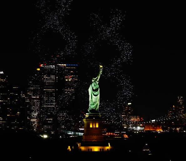 Drones recreate Twin Towers over NYC for 9/11 anniversary