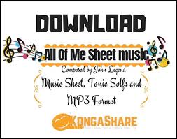 All Of Me Piano Sheet Music John Legend Music Score