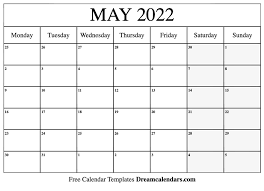 May 2022 Calendar Free Blank Printable Templates