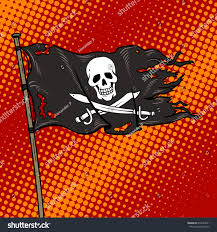 Pirate Flag With Jolly Roger Pop Art Retro Vector Illustration Comic Book Style Imitation Ad Ad R Pirate Illustration Retro Vector Illustration Pop Art