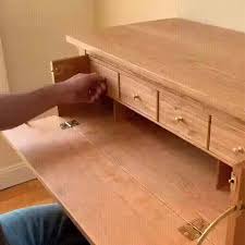 Hidden Drawers In A Desk Made In Woodworking Video Decor Home Living Room Woodworking Furniture