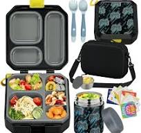 Amazon.com: wiwens Lonchera Bento para niños con sopa térmica de 12 onzas a  prueba de fugas con 5 compartimentos, tarro térmico de comida caliente y ...