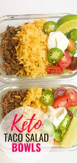 Easy Keto Recipe For Meal Prep Lunches This Keto Ground Beef Taco Salads Are Fairly Low Calorie And Very Lo Keto Meal Prep Keto Recipes Easy Keto Diet Recipes