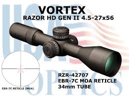 The higher power version of these two scopes is a stay tuned for a full article on how to mount your scope. Vortex Razor Hd Gen Ii 4 5 27x56 Ebr 7c Moa Reticle 34mm Tube