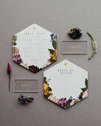 Hexagon Wedding Programs Hexagon Wedding Acrylic Wedding Invitations Fun Wedding Invitations