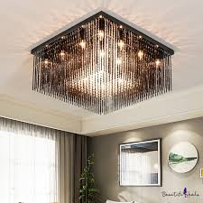 Black Squared Ceiling Fixture Contemporary Stainless Steel Crystal Ceiling Light Fixtures For Bedroom Takeluckhome Com