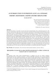Pdf An Introduction To Intertextuality As A Literary Theory Definitions Axioms And The Originators