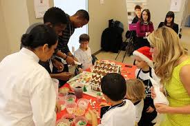 Clyde Simms And Darrius Barnes Are So Sweet Helping Decorate A Gingerbread House At The Home For Little Wanderers A New England Competition Gingerbread House