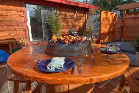 One, a tabletop for wine glasses or appetizer plates or cell phones. Lp Gas Wine Barrel Fire Pit With Cobalt Blue Fire Glass Celestial Fire Glass Support
