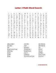 Letter J Math Word Search 24 Math Terms Start With Letter J To Find In This Word Search Puzzle Your Students Will Rein Math Word Search Learning Math Math