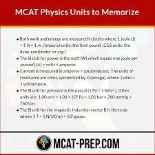 Mcat Physics Units To Memorize How To Memorize Things Mcat Physics