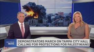 Local Palestinians rally in support of Gaza Strip victims