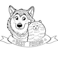 1001 idees de dessin pour sa meilleure amie qu elle va. Coloriage Chien Et Chat En Ligne Gratuit A Imprimer