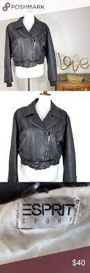 Esprit Brown Leather Vintage Biker Jacket Medium Vintage Esprit Leather Biker Bomber Style Jacket Pre Owned No Scuffs W Jackets Vintage Biker Older Fashion