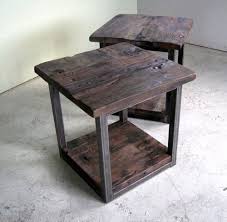 Rustic Modern End Table With Steel Base Ecustomfinishes Rustic End Tables Modern End Tables House Decor Rustic