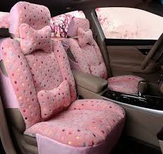 Universal Cute Pink Dot Fuzzy Wool Car Seat Covers Front Rear Covers For Women Unbranded Car Seats Cute Pink Carseat Cover