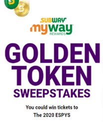 Instant win text games 2020. Subway Golden Token Instant Win Game And Sweepstakes Win A Trip For Two To The 2020 Espys Sweepstakes In Seattle